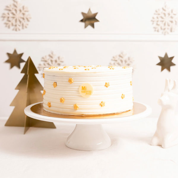Tarta de Zanahoria Sin Gluten y Sin Lactosa Edición especial Navidad decorada con estrellas