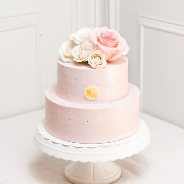 Tarta rosa de comunion